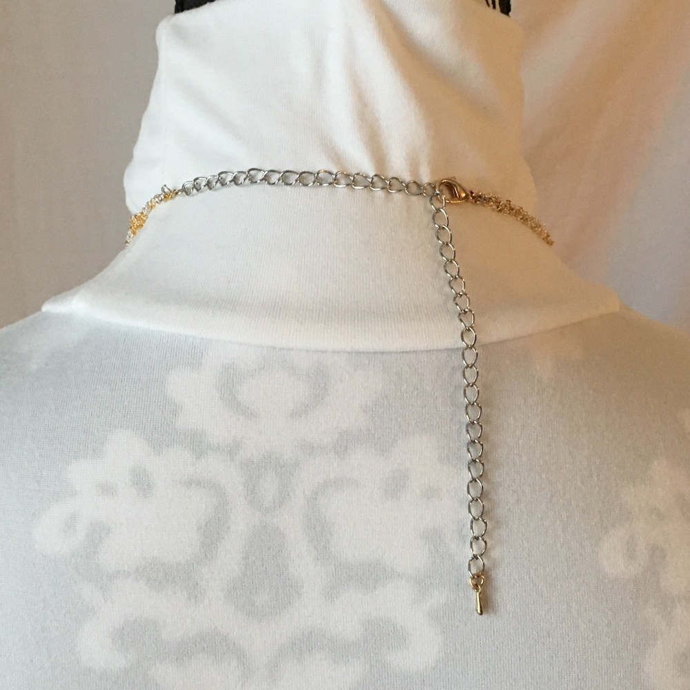 SOLD—Steampunk Handmade Steamer Mixed Metal Bib Necklace with Gears, Clocks - Picture 11 of 16